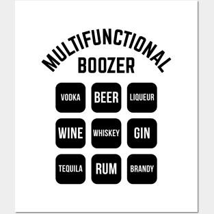 Multifunctional Boozer (Drinking Alcohol / Black) Posters and Art